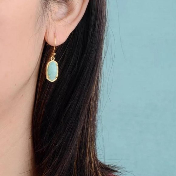 Amazonite Dangling Drop Copper Earrings - Picture 1 of 6